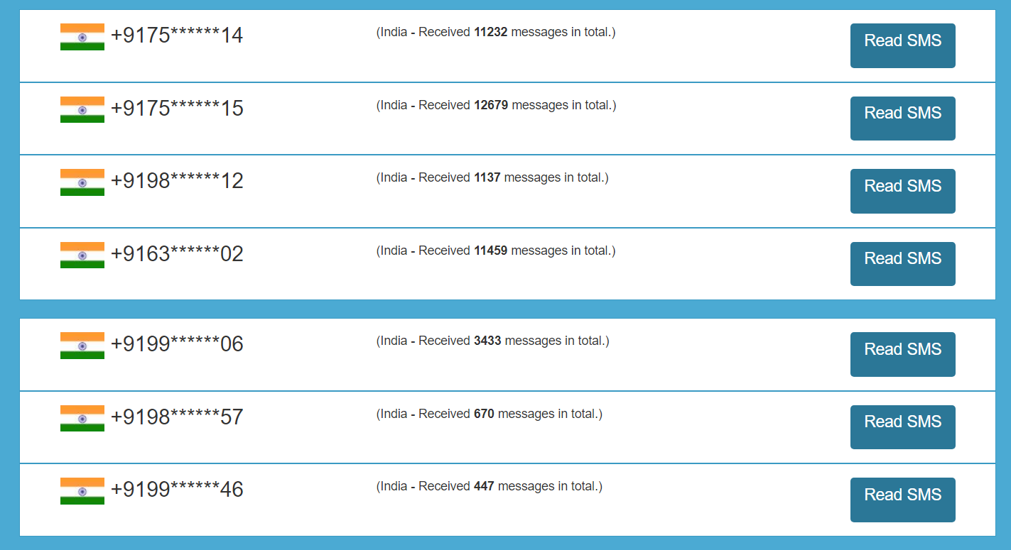 indian disposable numbers to bypass otps